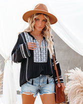 Napa Embroidered Tassel Top Oshnow