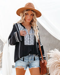 Napa Embroidered Tassel Top Oshnow