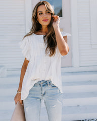 Narcissus Cotton Lace Button Down Top Oshnow