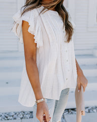 Narcissus Cotton Lace Button Down Top Oshnow