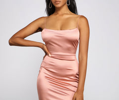 Nat Formal Backless Satin Dress Oshnow