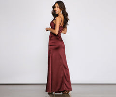Nemi Formal High Slit Ruched Dress Oshnow