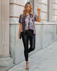 Neptune Sequin Puff Sleeve Blouse Oshnow