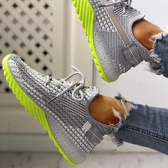 Net Surface Breathable Lace-Up Yeezy Sneakers Oshnow
