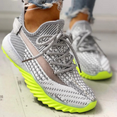 Net Surface Breathable Lace-Up Yeezy Sneakers Oshnow