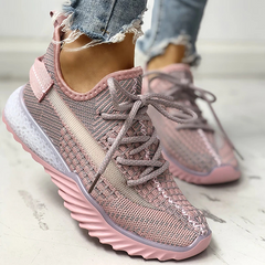 Net Surface Breathable Lace-Up Yeezy Sneakers Oshnow