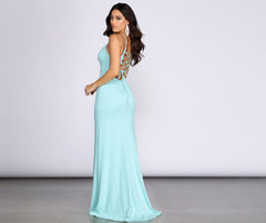 Nevaeh Formal Lattice Mesh Dress Oshnow