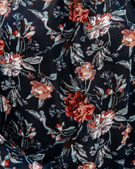 Never Say Never Floral Mock Neck Ruffle Blouse Oshnow