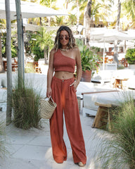 New Horizons Wide Leg Pocketed Pants Oshnow