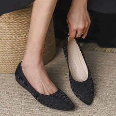 New In Comfort Pointed Toe Satin Flats Oshnow