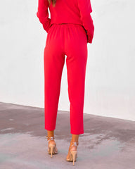 Next In Line Pocketed Trouser - Red Oshnow