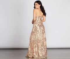 Nia Sequin Scroll Dress Oshnow