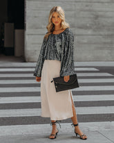 Nighttime Sequin Billowed Blouse Oshnow