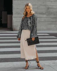 Nighttime Sequin Billowed Blouse Oshnow