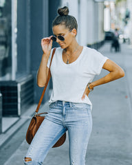 Nile Cotton Modal Scoop Tee - Off White Oshnow