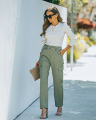 Noah Pocketed High Rise Belted Cargo Pants Oshnow