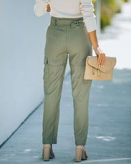 Noah Pocketed High Rise Belted Cargo Pants Oshnow