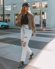 Noella Cotton Checkered Button Down Crop Top Oshnow