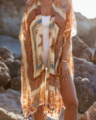 Noelle Cotton Tassel Kimono - Cream Multi Oshnow