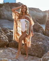 Noelle Cotton Tassel Kimono - Cream Multi Oshnow