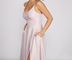 Noelle Formal Woven Glitter Ball Gown Oshnow