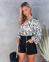 Noland Tiger Print Satin Blouse Oshnow