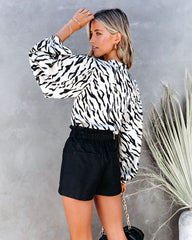 Noland Tiger Print Satin Blouse Oshnow