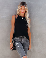 Nomad Cotton Blend Tank - Black Oshnow