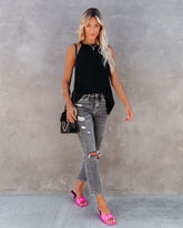 Nomad Cotton Blend Tank - Black Oshnow