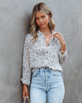Norm Button Down Crop Tie Blouse Oshnow