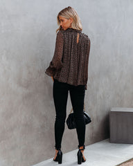 Norris Leopard Chiffon Ruffle Blouse Oshnow