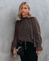Norris Leopard Chiffon Ruffle Blouse Oshnow