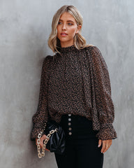 Norris Leopard Chiffon Ruffle Blouse Oshnow