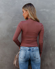 Norton Mock Neck Knit Top - Acorn Oshnow