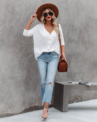 Nothing Without You Thermal Button Down Top - Ivory Oshnow