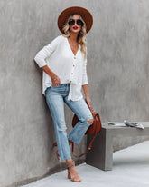 Nothing Without You Thermal Button Down Top - Ivory Oshnow