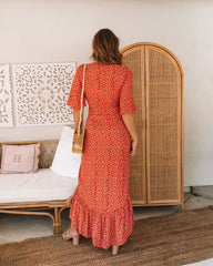 Now + Then Floral Tie Front Crop Top Oshnow