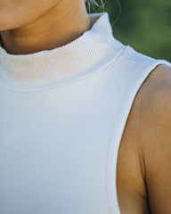 Nyra Sleeveless Mock Neck Knit Top - Ivory Oshnow