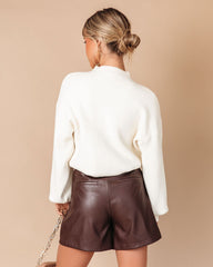 Oakley Pocketed Faux Leather Shorts - Chocolate Oshnow