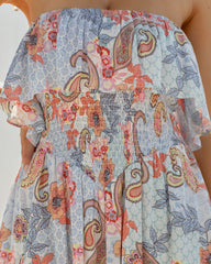 Ocean Wishes Printed Strapless Romper Oshnow