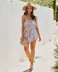 Ocean Wishes Printed Strapless Romper Oshnow