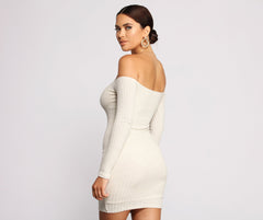 Off The Shoulder Button Down Mini Dress Oshnow
