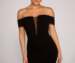 Olivia Formal Off The Shoulder Crepe Dress Oshnow