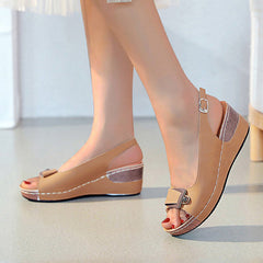 Open Toe Slingback Wedge Platform Sandals Oshnow