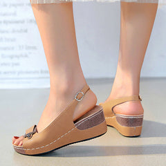 Open Toe Slingback Wedge Platform Sandals Oshnow