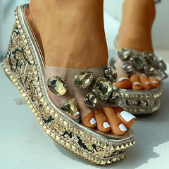 Open Toe Studded Rivet Heeled Sandals Oshnow
