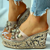 Open Toe Studded Rivet Heeled Sandals Oshnow