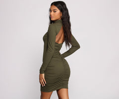 Own Knit Ruched Mini Dress Oshnow