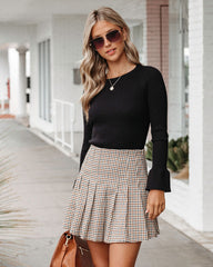 Oxford Plaid Pleated Mini Skirt Oshnow