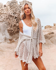 PREORDER - Beyond The Horizon Open Knit Cardigan Oshnow